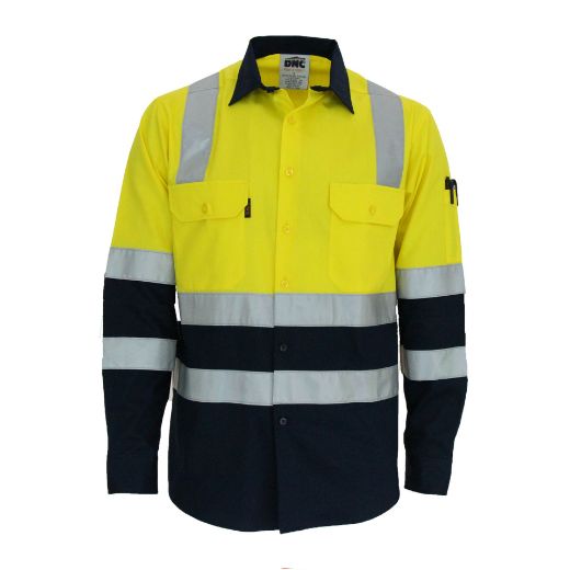 Picture of DNC Hivis 2 Tone L/W Cotton Bio-Motion & "X" Back Shirt